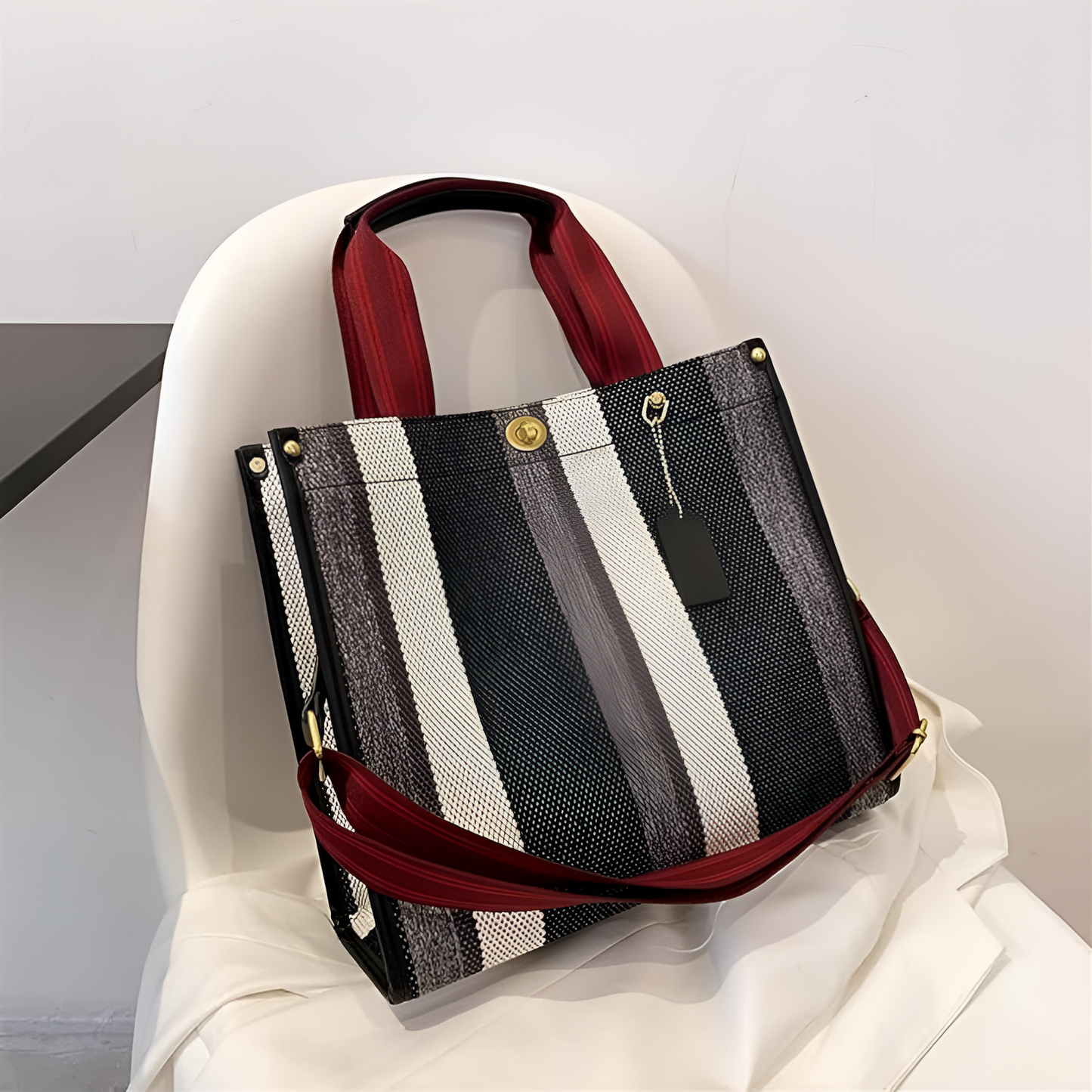 Bolso Tote Estructurado City Stripes