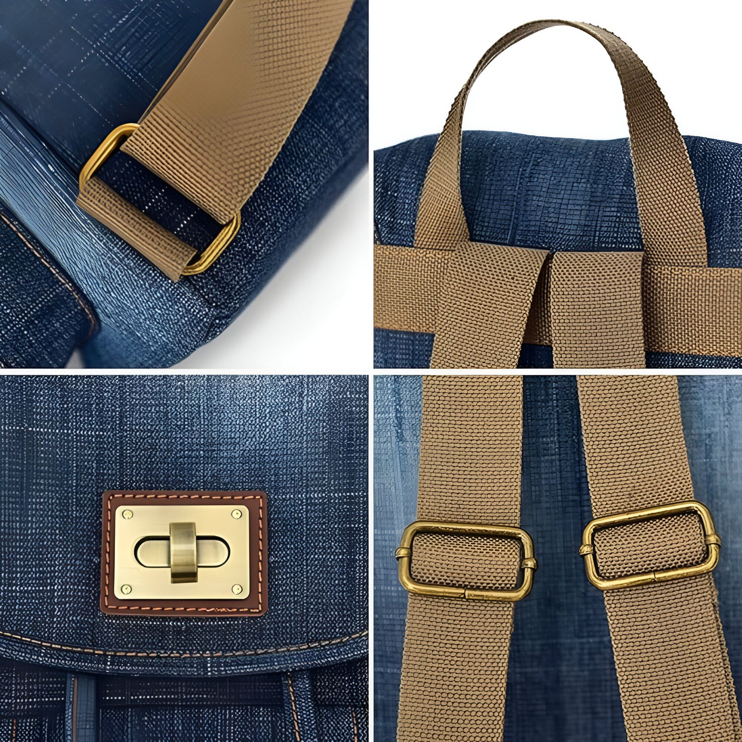 Mochila Retro Utility Denim & PU
